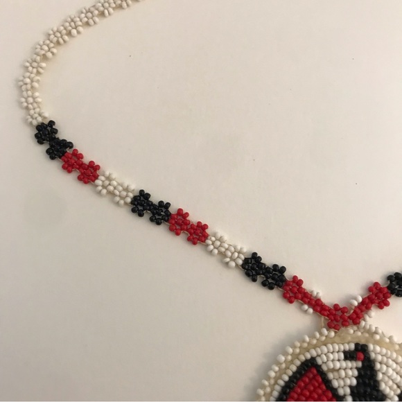 Vintage Hand Beaded Thunderbird Necklace - Picture 7 of 11